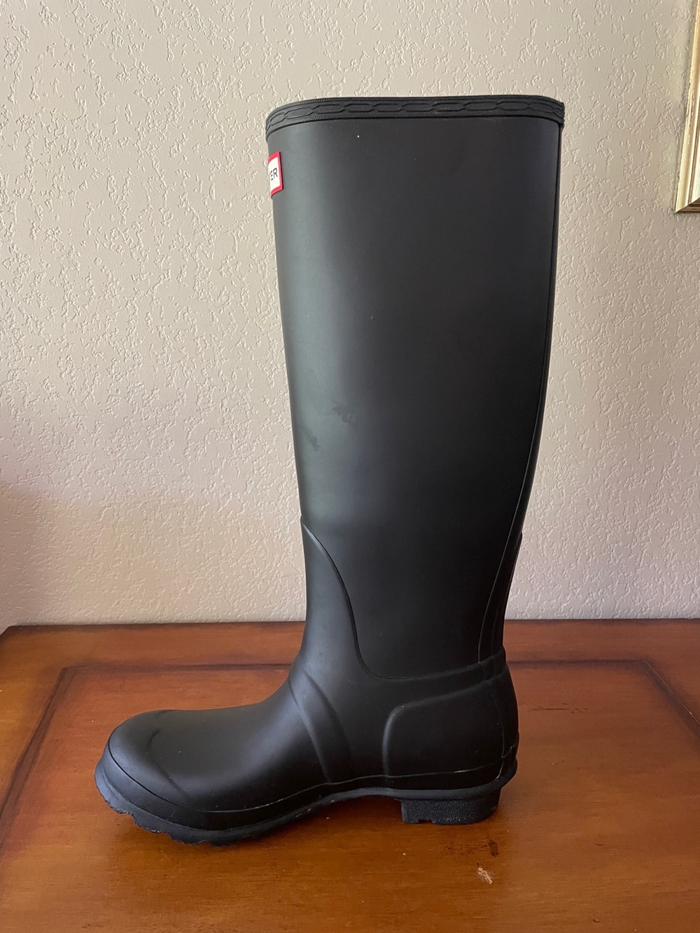 Hunter Original Tall Rain Boots Sz 7 Black Matte WFT1000RMA - Picture 5 of 14
